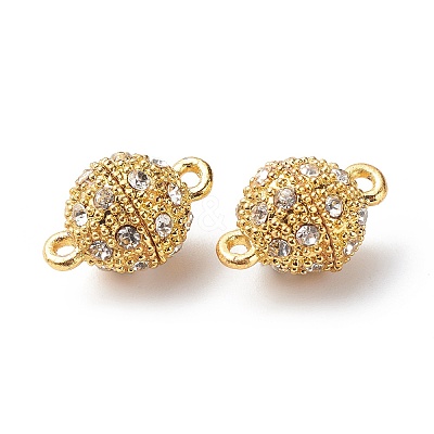 Alloy Rhinestone Magnetic Clasps with Loops RB-H116-2-M-1