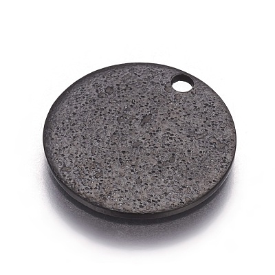 304 Stainless Steel Textured Pendants STAS-I098-01-12mm-B-1