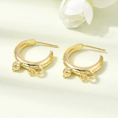 Brass Enamel Stud Earrings KK-CBA8324-23G-04-1