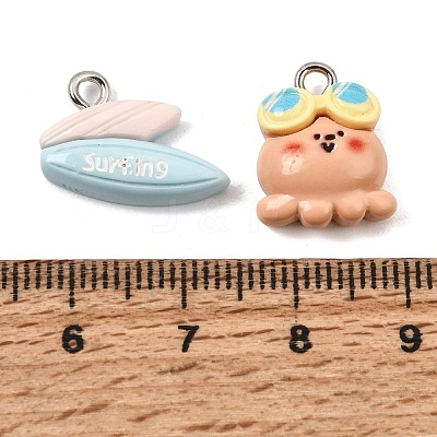 Summer Beach Resin Pendants RE-CBA814E-01-1