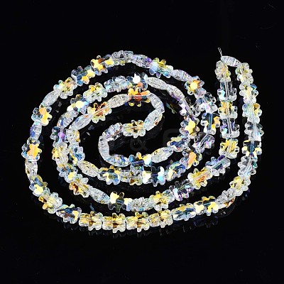 Electroplate Transparent Glass Beads Strands EGLA-N002-21A-B01-1