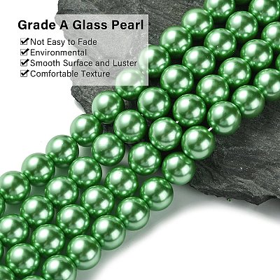 Eco-Friendly Glass Pearl Beads Strands HY-A008-14mm-RB008-1