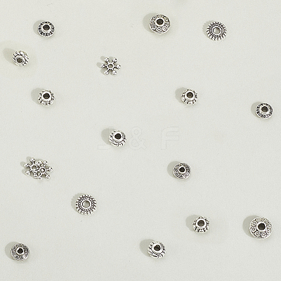 400Pcs 10 Styles Tibetan Style Alloy Spacer Beads TIBEB-PA0001-06-1