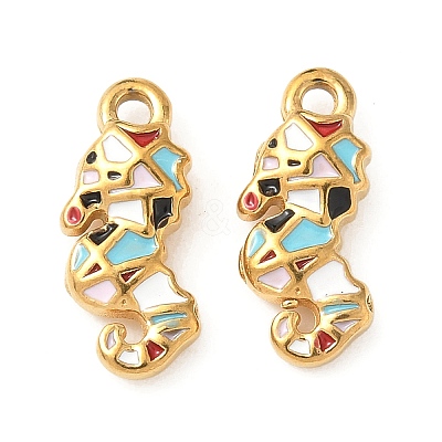 304 Stainless Steel Enamel Pendants STAS-I346-19G-04-1