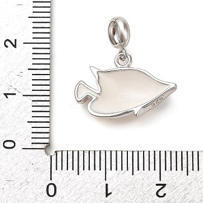 Rhodium Plated 925 Sterling Silver Enamel European Dangle Charms LS-STER-P062-01A-06-1