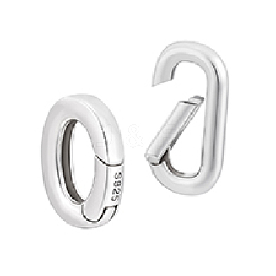 2Pcs 2 Styles 925 Sterling Silver Spring Gate Rings STER-PH0003-90-1