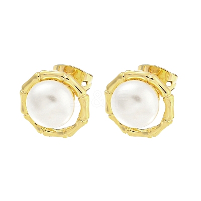 Real 18K Gold Plated Brass Ear Studs EJEW-P2261-46G-04-1