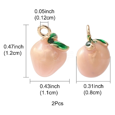 2Pcs Brass Enamel Charms KK-YW0001-92-1
