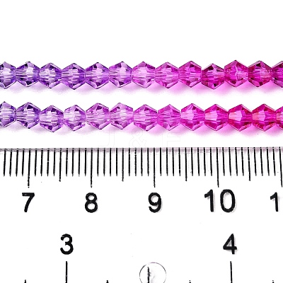Gradient Color Baking Paint Glass Bead Strands X-DGLA-A039-T6mm-A09-1