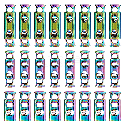 24Pcs 3 Styles Alloy Spring Cord Locks FIND-HS0001-96-1