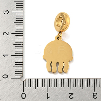 Ion Plating(IP) 304 Stainless Steel Enamel European Dangle Charms STAS-U005-33G-01-1