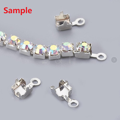 Brass Rhinestone Strass Chains CHC-T003-SS14-01C-1