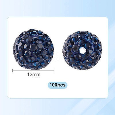 100Pcs Polymer Clay Rhinestone Beads RB-PH0001-40-1