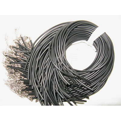 Black Rubber Necklace Cord Making RCOR-D002-B-1