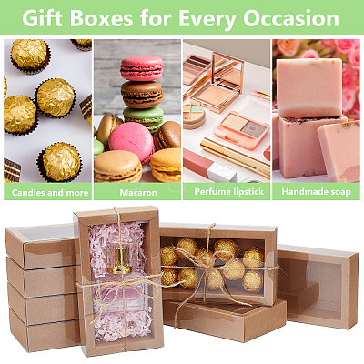 Cardboard Drawer Gift Storage Boxes with Clear Cover CON-WH0092-72C-03-1
