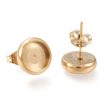 Ion Plating(IP) 304 Stainless Steel Stud Earring Settings STAS-I162-02C-G-1