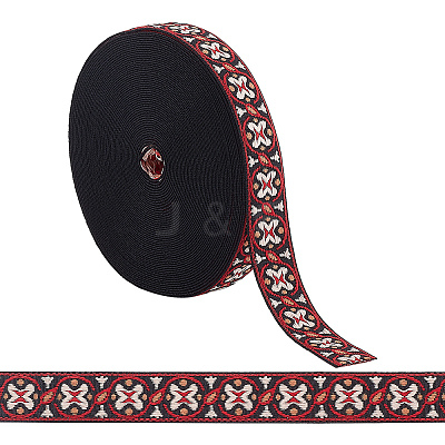 10 Yards Ethnic Style Flat Polyester Jacquard Cord/Band OCOR-BC0005-31-1