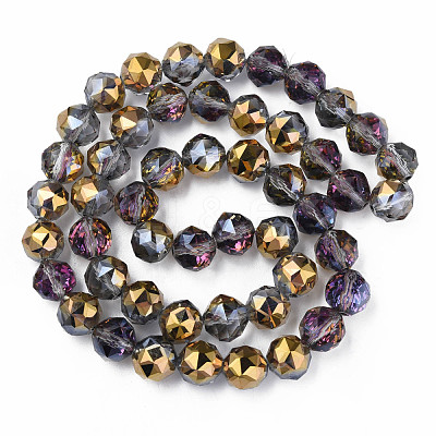 Electroplate Transparent Glass Beads Strands EGLA-N002-34A-D01-1