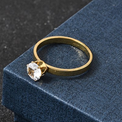 304 Stainless Steel Pave Cubic Zirconia Finger Rings for Women RJEW-B161-02G-01-1