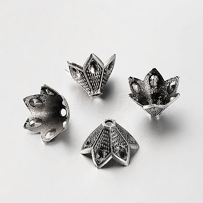 Tibetan Style Alloy Flower Bead Caps TIBEB-O005-01-1