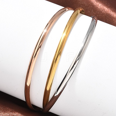 304 Stainless Steel Plain Bangles for Women BJEW-C092-01-1
