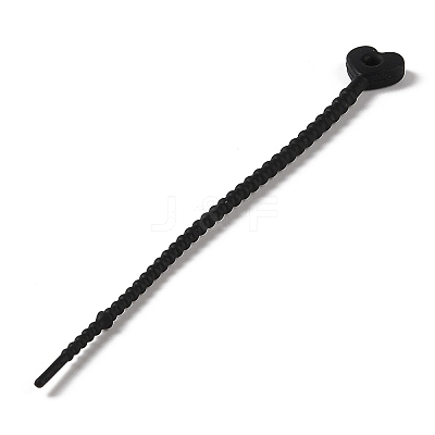 Heart Shape Silicone Cable Zip Ties AJEW-C034-02E-1