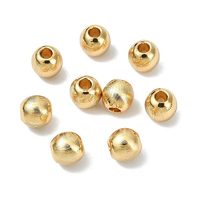 SHEGRACE Brass Textured Round Beads XGRPCU095-298G-1