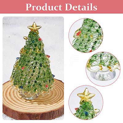 3Pcs 3 Styles Glass Christmas Tree Display Decorations DIY-DC0008-25-1