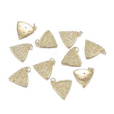 Brass Micro Clear Cubic Zirconia Pendants ZIRC-F120-069G-1