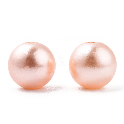 Spray Painted ABS Plastic Imitation Pearl Beads OACR-T015-05B-19-1