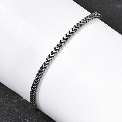 304 Stainless Steel Curb Chian Bracelets for Women Men BJEW-K240-12A-AS-1