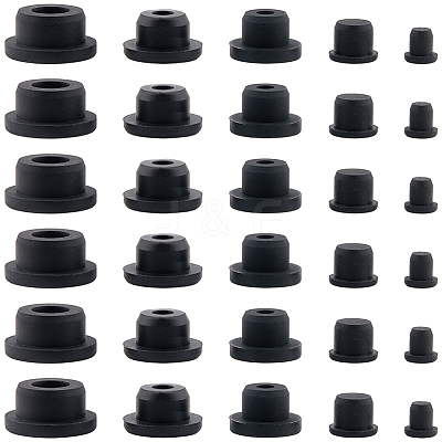 30Pcs 5 Styles Silicone Hole Plugs AJEW-GF0011-63B-1