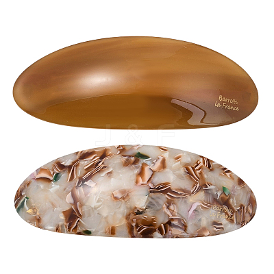 2Pcs 2 Colors Resin and Iron Hair Barrettes PHAR-GO0001-07B-1