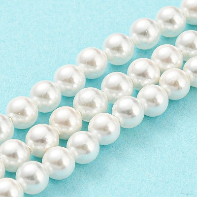 Electroplated Shell Pearl Beads Strands SHEL-F008-03A-01-1