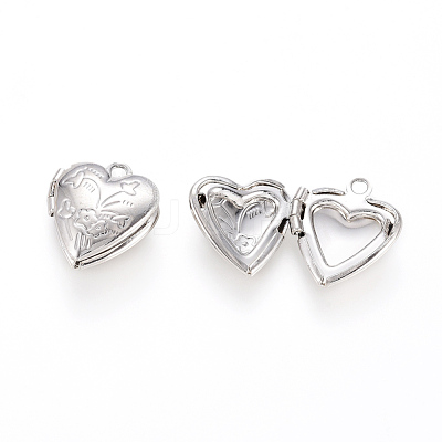 Brass Locket Pendants KK-G386-10P-1