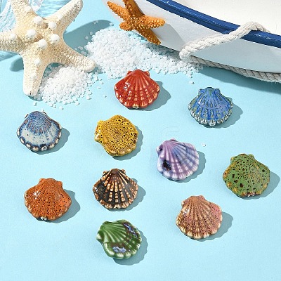 10Pcs 10 Colors Handmade Porcelain Beads PORC-YW0001-55-1