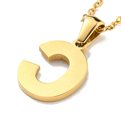 Ion Plating(IP) Initial Letter 304 Stainless Steel Pendant Necklaces NJEW-M199-01G-C-1