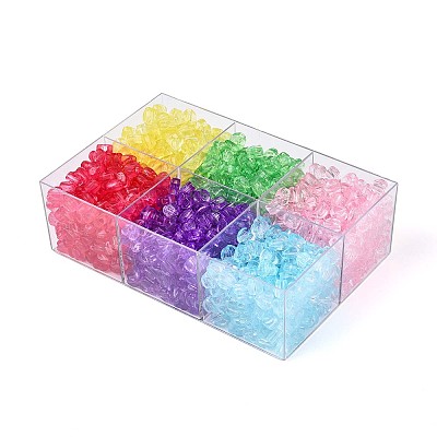 650-700G 6 Colors Transparent Acrylic Beads OACR-T029-85M-1