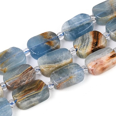 Natural Blue Calcite Beads Strands G-C098-A33-01-1