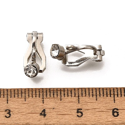 316 Surgical Stainless Steel Rhinestone Clip-on Earring Settings STAS-F311-13P-1