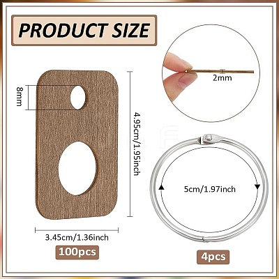100Pcs Wood Floss Bobbin DIY-BC0013-82A-1