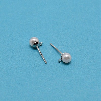 304 Stainless Steel Stud Earring Findings STAS-WH0029-02A-02-1