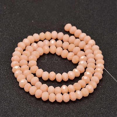Faceted Rondelle Glass Beads Strands GLAA-I033-6mm-32-1