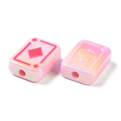 UV Plating Rainbow Iridescent Acrylic Enamel Beads SACR-G034-11-1