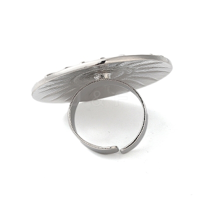 Big Flat Round with Sun Alloy Open Cuff Rings for Women LS-RJEW-U006-04P-1