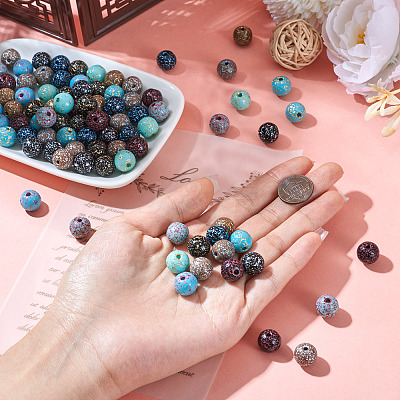 110PCS 10Colors Opaque Acrylic Beads OACR-TA0002-52-1