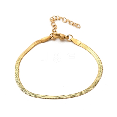 304 Stainless Steel Herringbone Chains Bracelet for Men Women BJEW-D450-01G-03-1