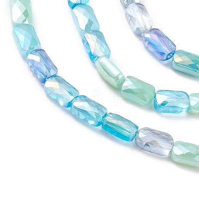 Gradient Color Electroplate Glass Bead Strands X1-GLAA-E042-01A-1