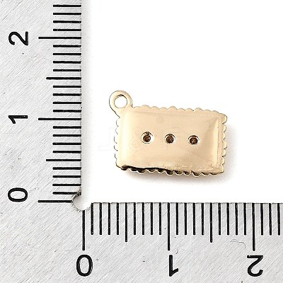 Brass Micro Pave Cubic Zirconia Charms KK-P337-03E-G-1