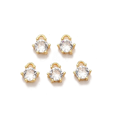 Brass Micro Pave Cubic Zirconia Pendants KK-H515-05G-1